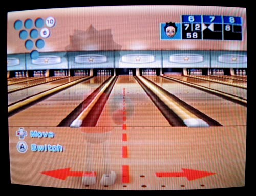 [two pins on the right, player on the left]